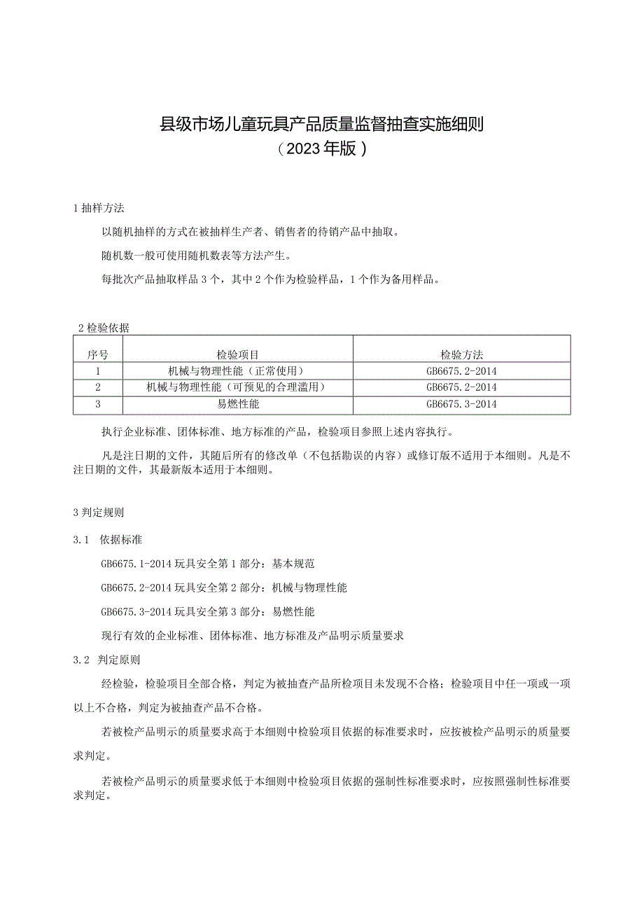 【精品范文】2023版县级市场儿童玩具产品质量监督抽查实施细则.docx_第1页