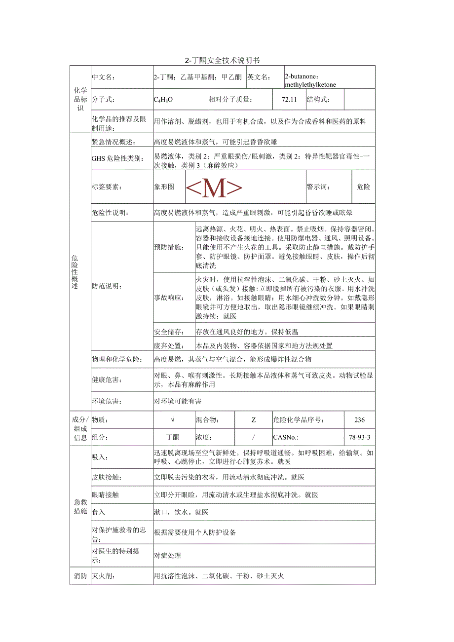 2-丁酮的安全技术说明书.docx_第1页