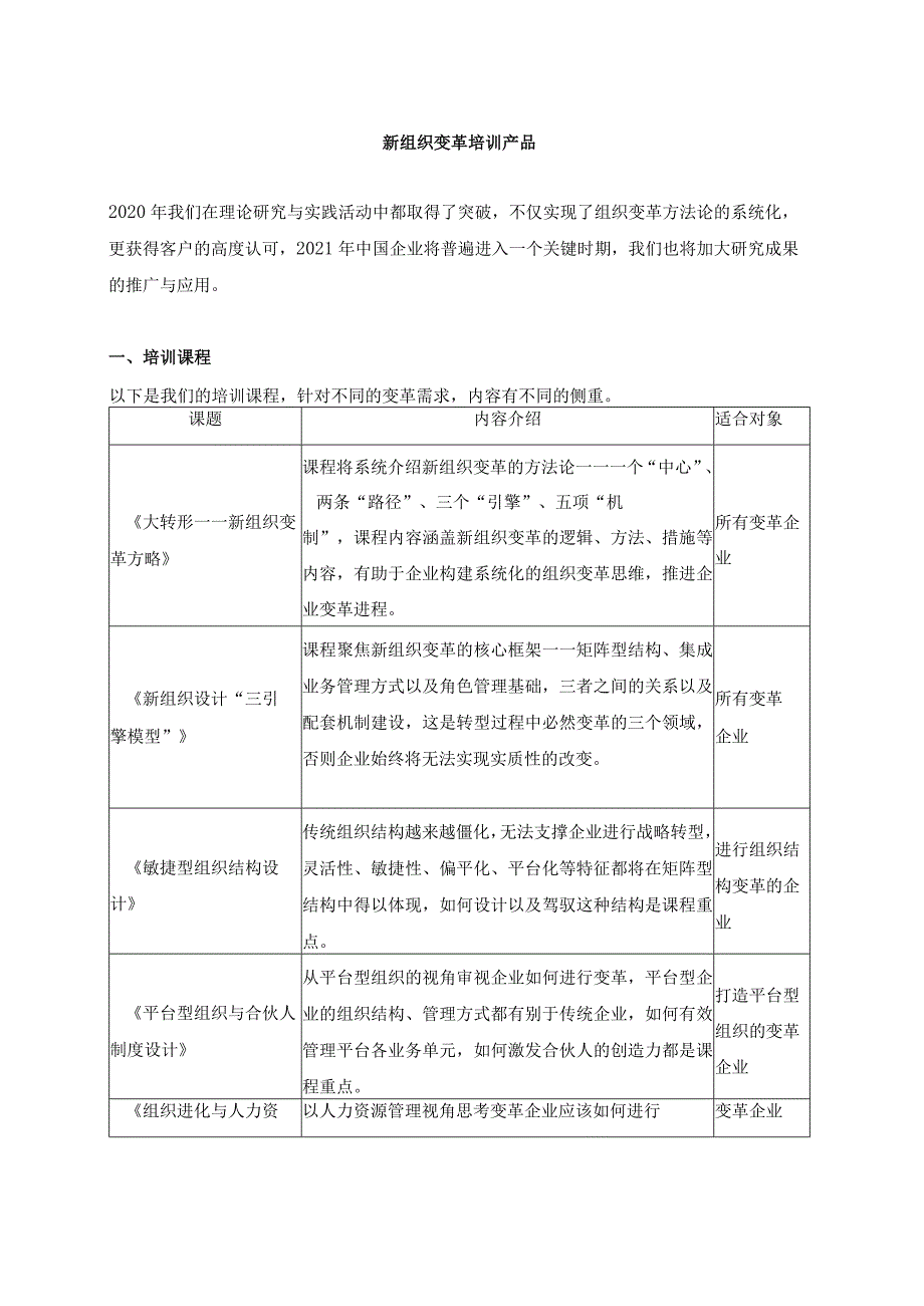 2021新组织变革培训产品介绍（杨少杰）.docx_第1页