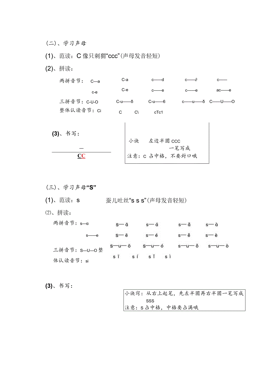 【暑假衔接】幼小衔接拼音专题讲义：7 汉语拼音【z c s】（部编版）.docx_第2页