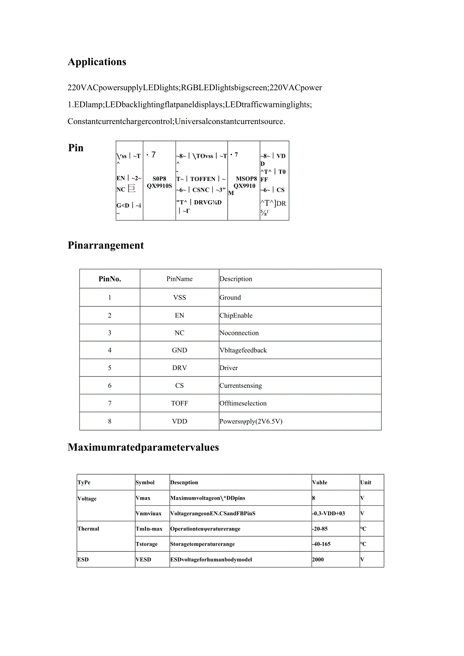 LED恒流驱动控制IC QX9910 (英文资料）.docx_第2页