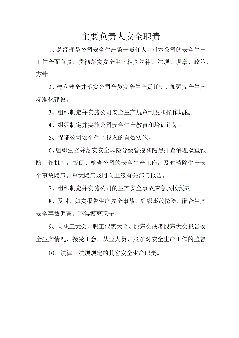 主要负责人安全职责.docx_第1页