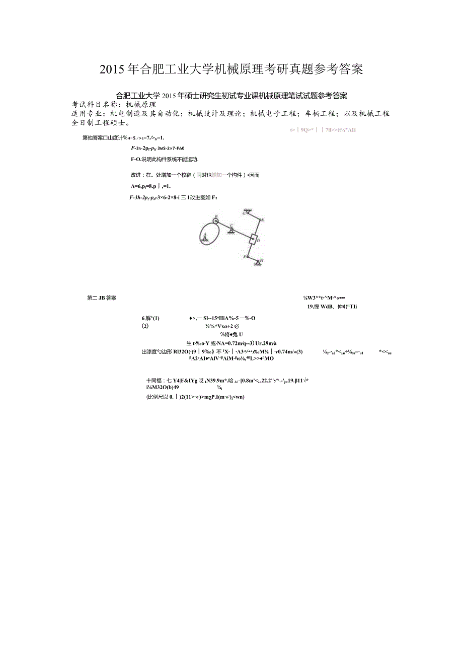 2015年合肥工业大学机械原理考研真题参考答案.docx_第1页