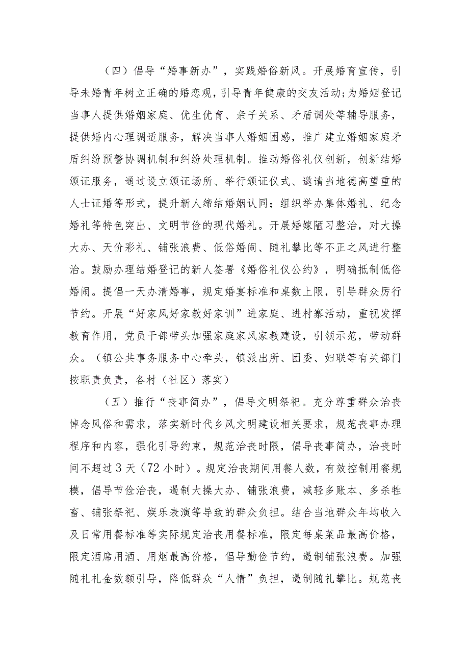 XX镇2023年深化“推进移风易俗树立文明乡风”专项行动实施方案 .docx_第3页