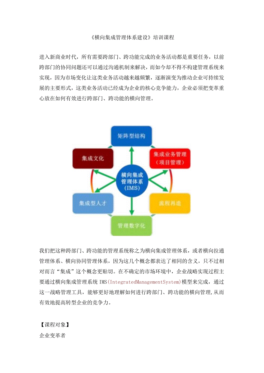 《横向集成管理体系建设》培训课程.docx_第1页