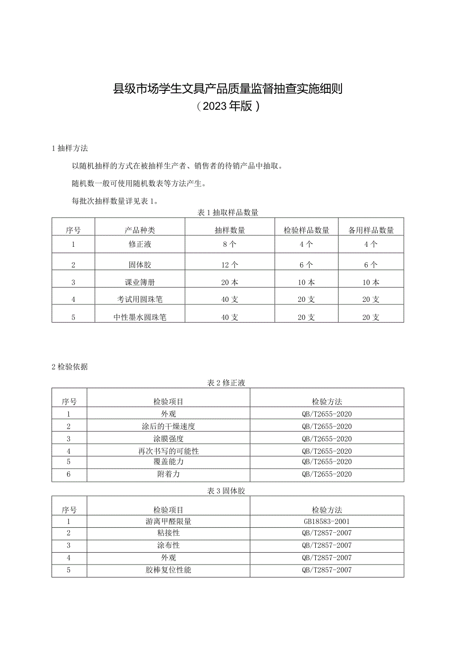 【精品范文】2023版县级市场学生文具产品质量监督抽查实施细则.docx_第1页