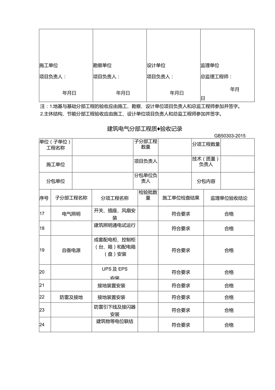 （2023）GB50303-2015建筑电气分部工程质量验收全套记录表.docx_第2页