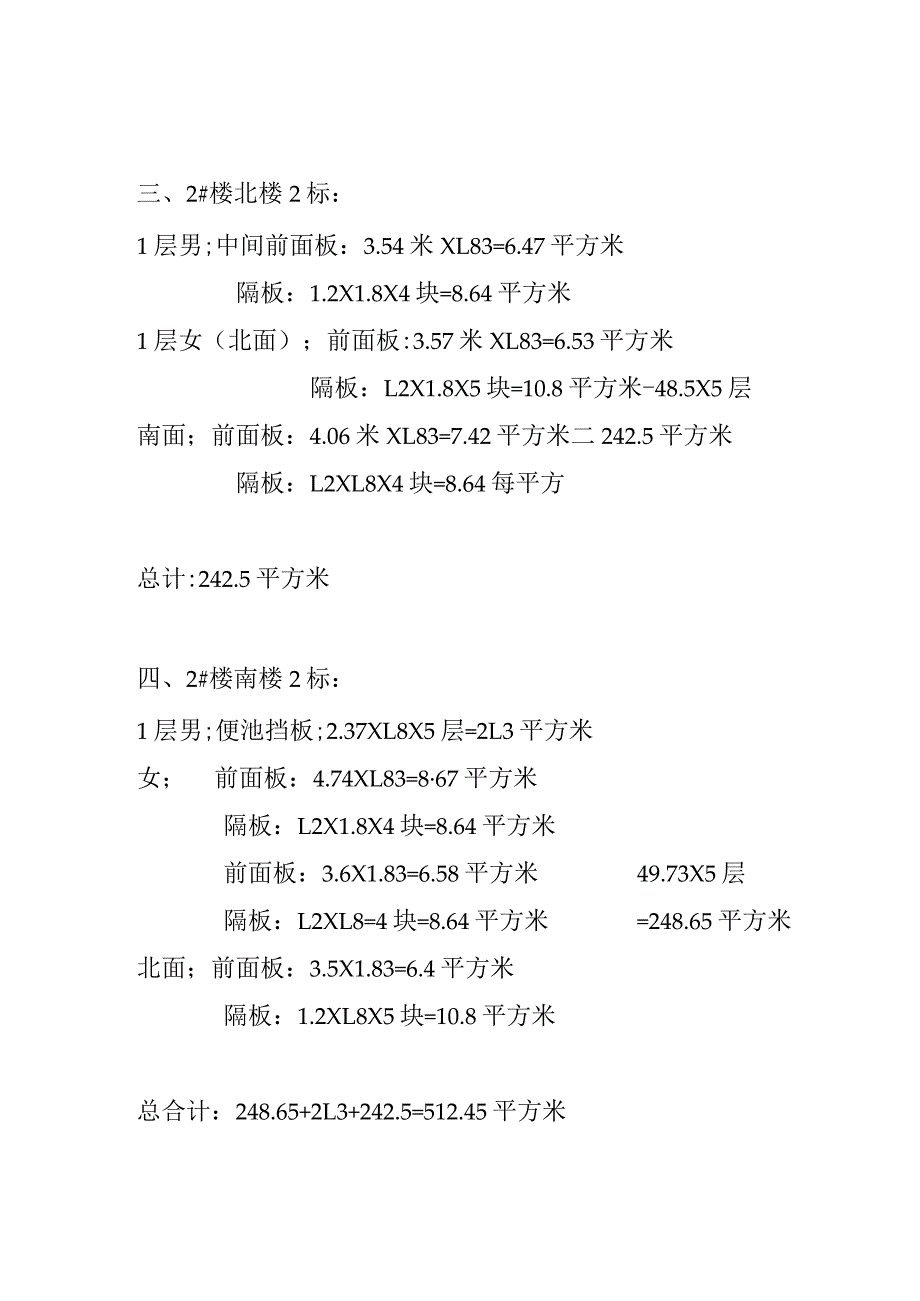 青山小学卫生间隔断工程量统计.docx_第2页