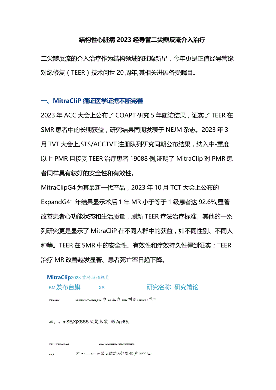 结构性心脏病2023经导管二尖瓣反流介入治疗.docx_第1页