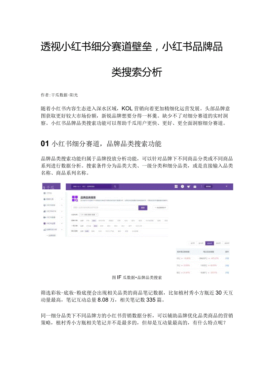透视小红书细分赛道壁垒小红书品牌品类搜索分析.docx_第1页