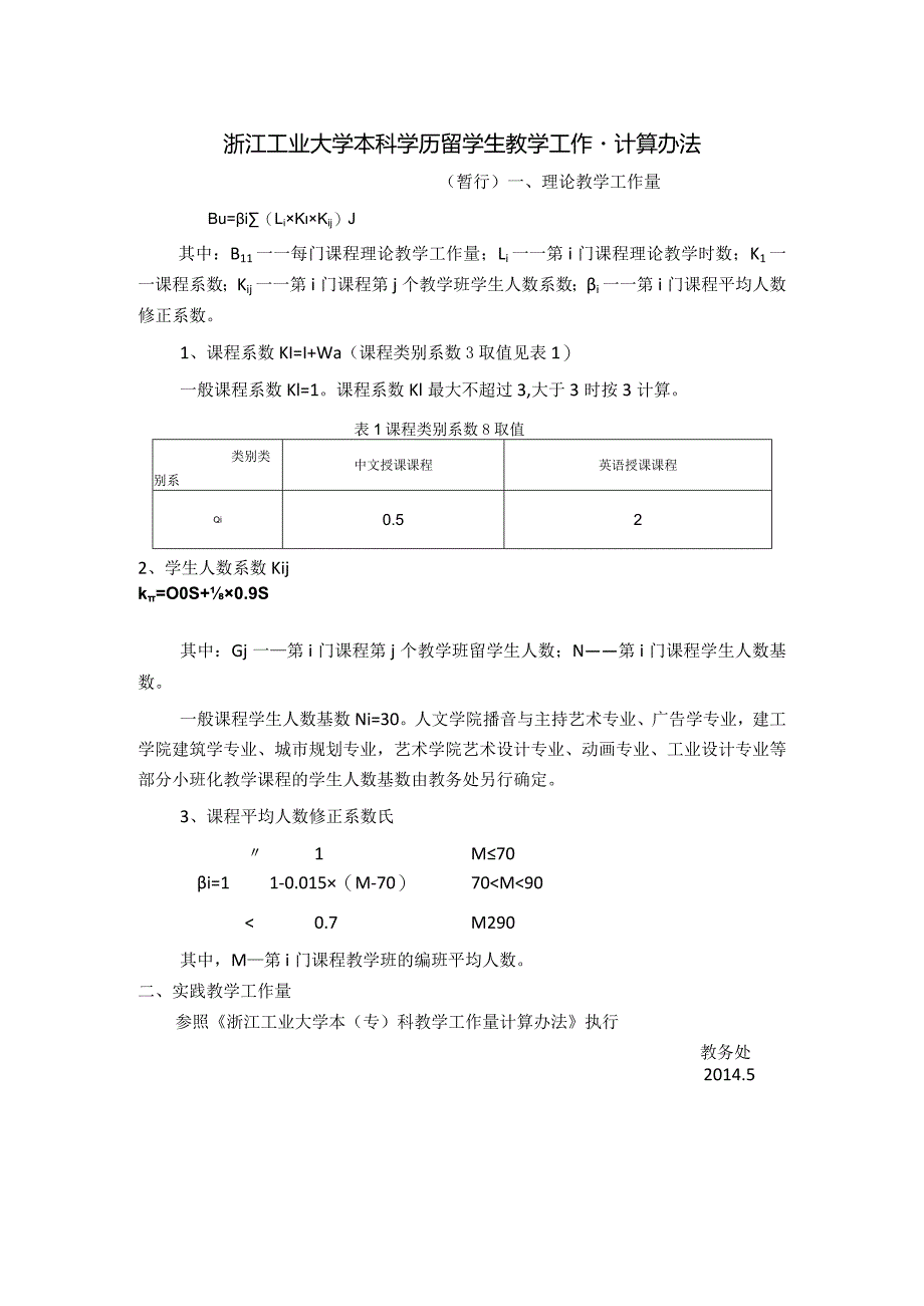 浙江工业大学本科学历留学生教学工作量计算办法.docx_第1页