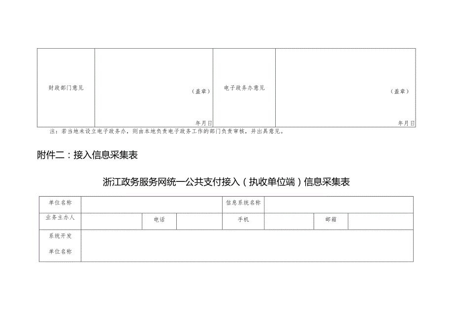 接入申请表浙江政务服务网统一公共支付接入执收单位端申请表.docx_第2页