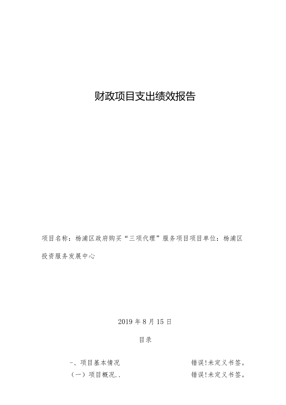 财政项目支出绩效报告.docx_第1页