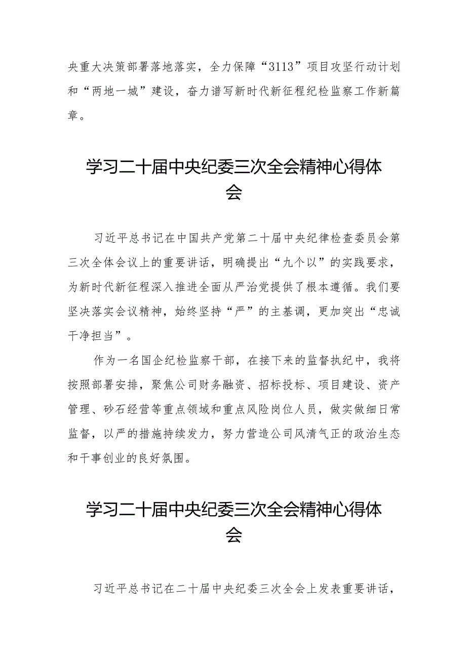 纪检人员学习贯彻二十届中央纪委三次全会精神心得体会十九篇.docx_第3页