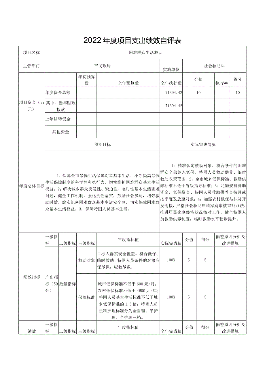 2022年度项目支出绩效自评表.docx_第1页