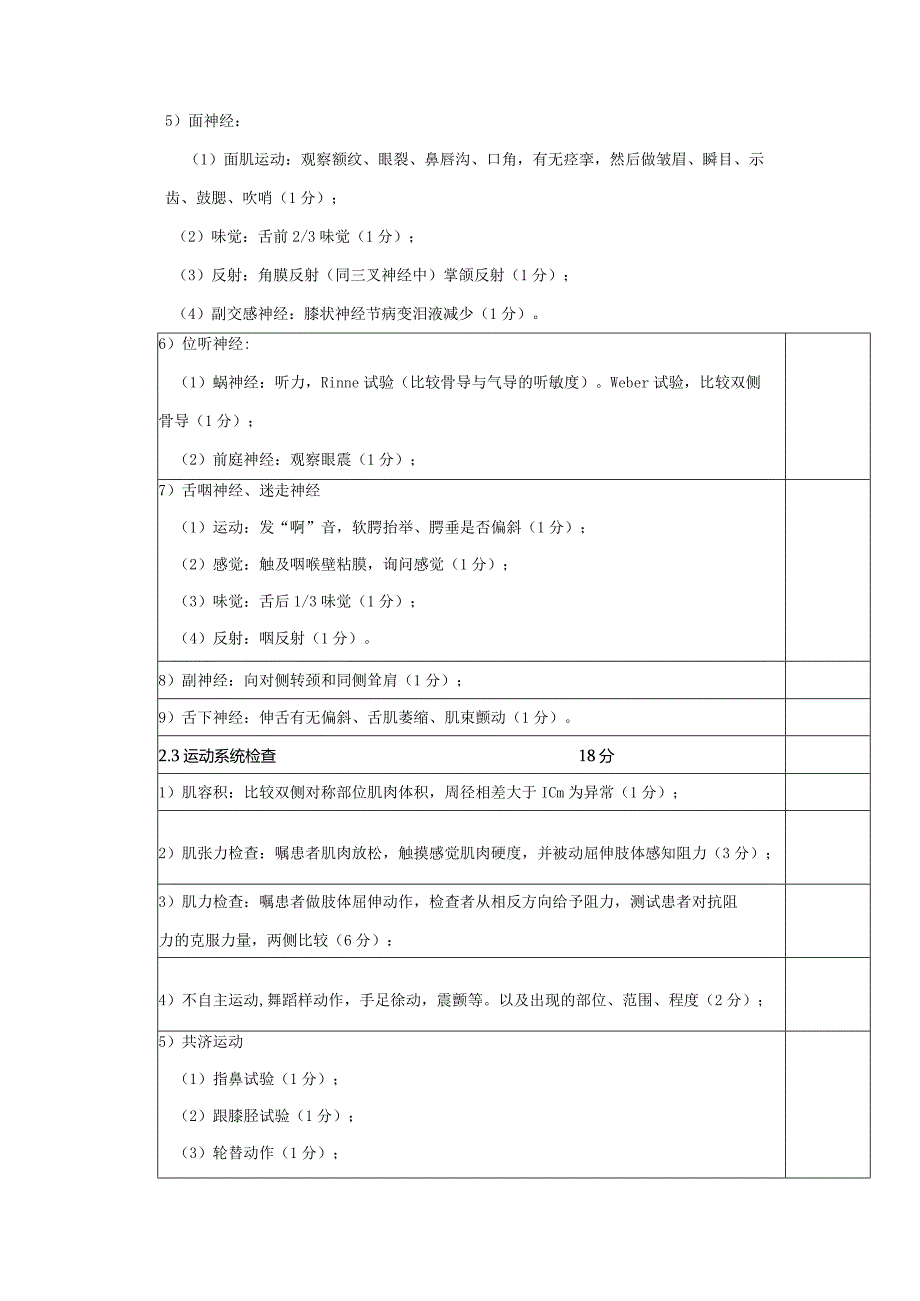 神经系统体格检查操作考核评分标准.docx_第2页