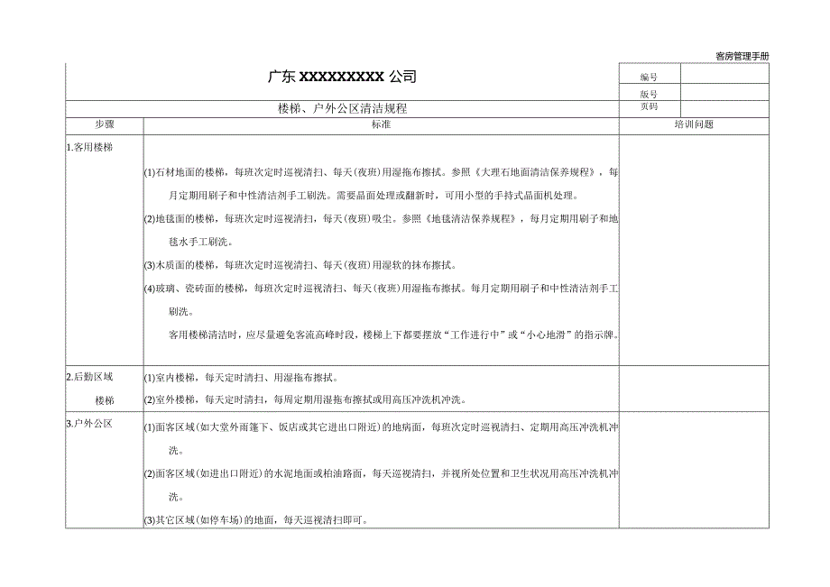 楼梯、户外公区清洁规程.docx_第1页