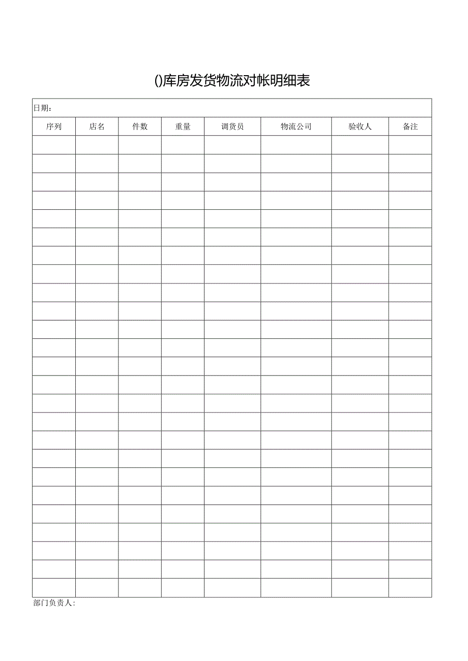 库房发货物流对帐明细表.docx_第1页