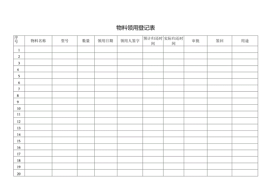 物料领用登记表.docx_第1页