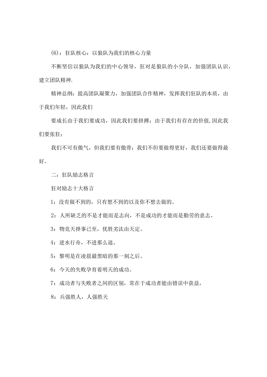 【精选】《狼队》小分队——《狂队》团队文化及工作参考计划范文.docx_第2页