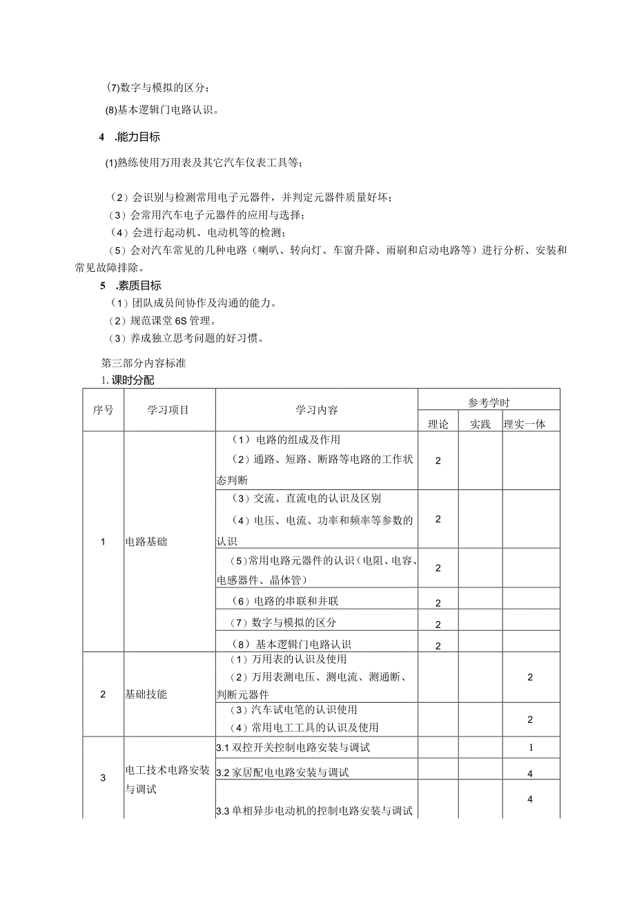 《汽车电工电子技术》课程标准.docx_第2页