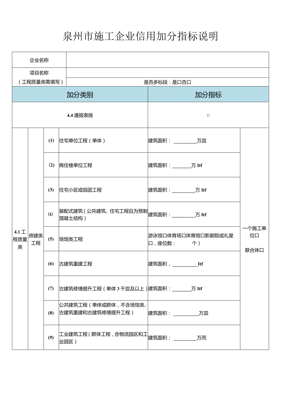 泉州市施工企业信用加分指标说明.docx_第1页