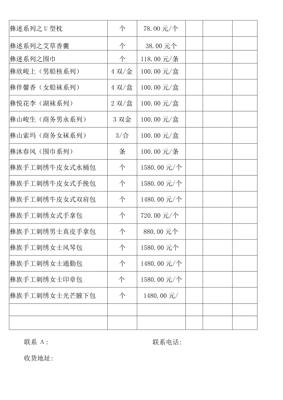 “树新风促振兴”一爱购凉山.彝家绣娘彝绣产品认购活动表.docx_第2页