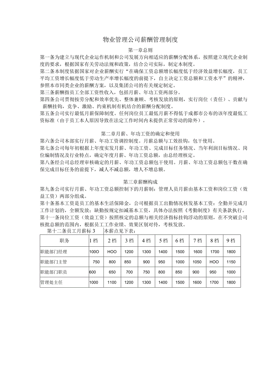 物业管理公司薪酬管理制度.docx_第1页