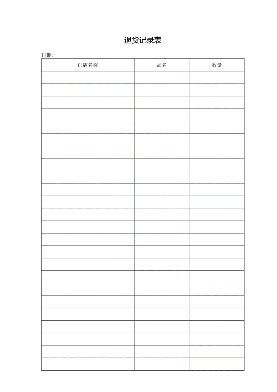 退货记录表格.docx_第1页