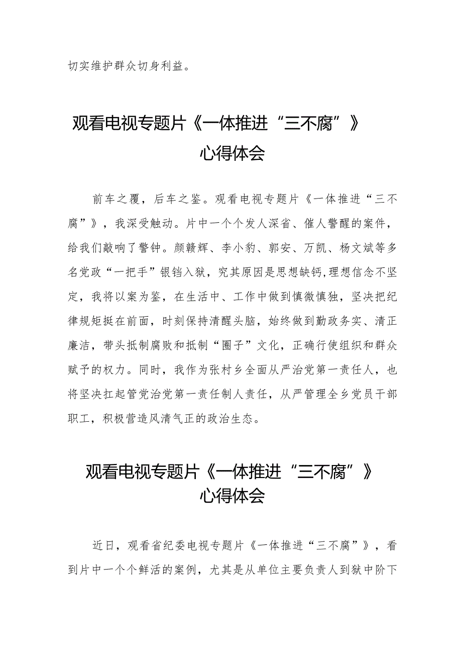 纪检干部关于《一体推进“三不腐”》电视专题片的观后感十六篇.docx_第2页