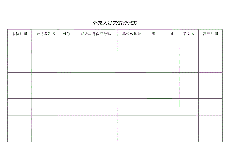 外来人员来访登记表.docx_第1页