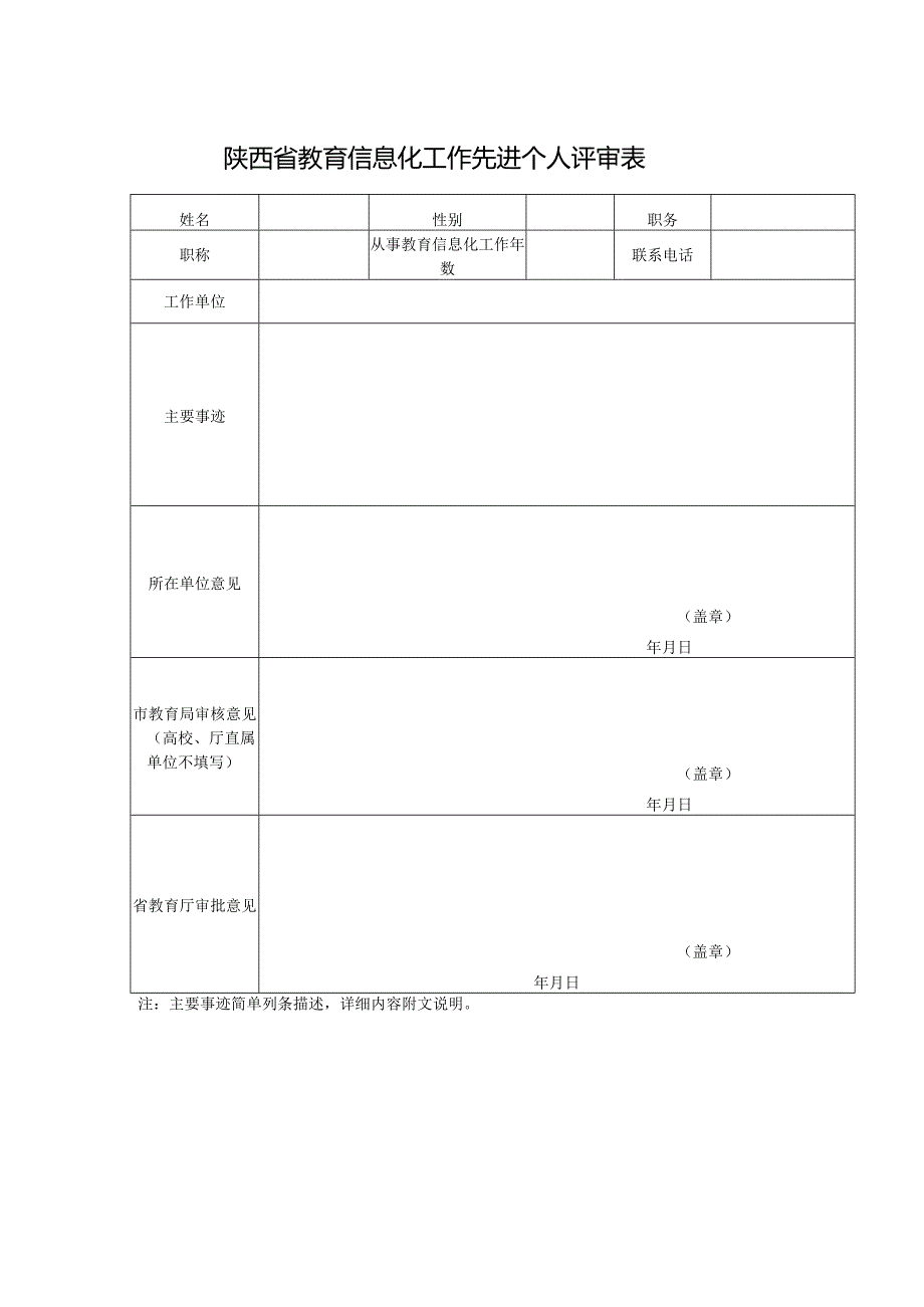 陕西省教育信息化工作先进个人评审表.docx_第1页