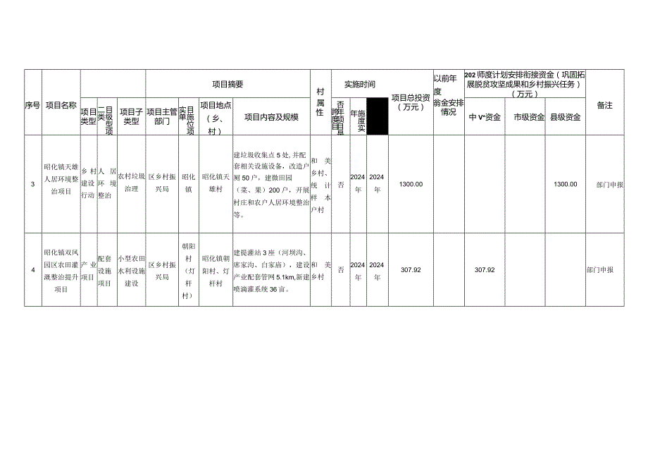 广元市昭化区2024年度财政衔接资金项目实施计划表.docx_第2页