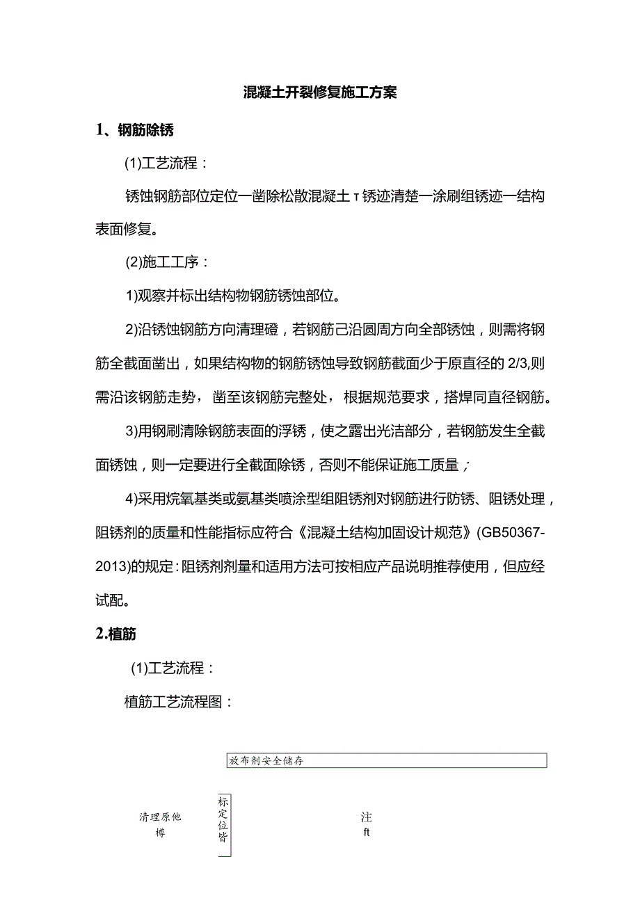 混凝土开裂修复施工方案.docx_第1页