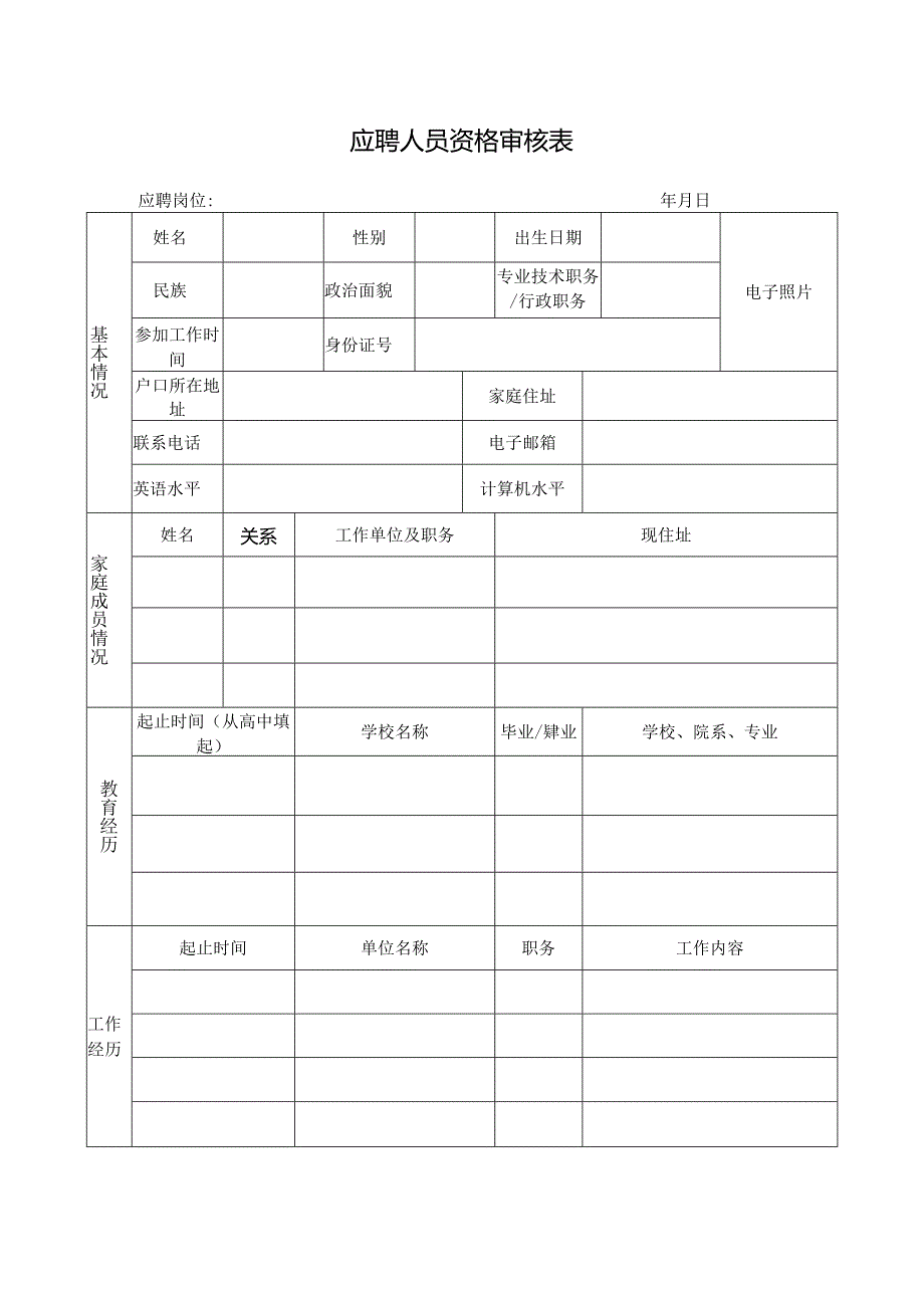 应聘人员资格审核表.docx_第1页