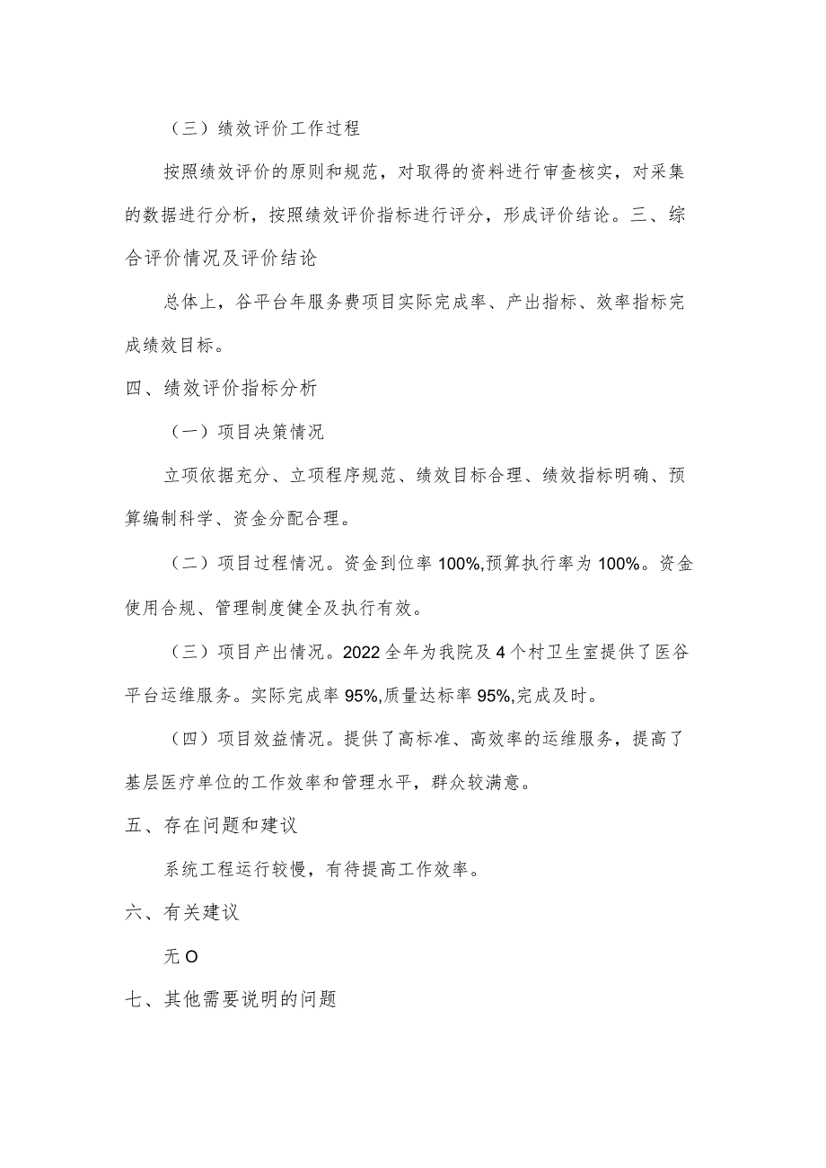 临塘乡中心卫生院医谷平台年服务费项目绩效评价报告.docx_第2页