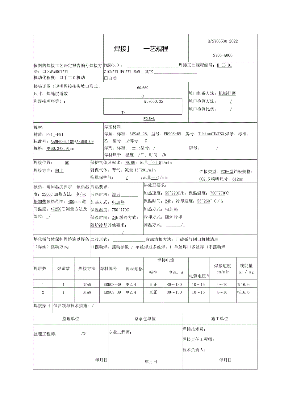 焊接工艺规程P91.docx_第1页