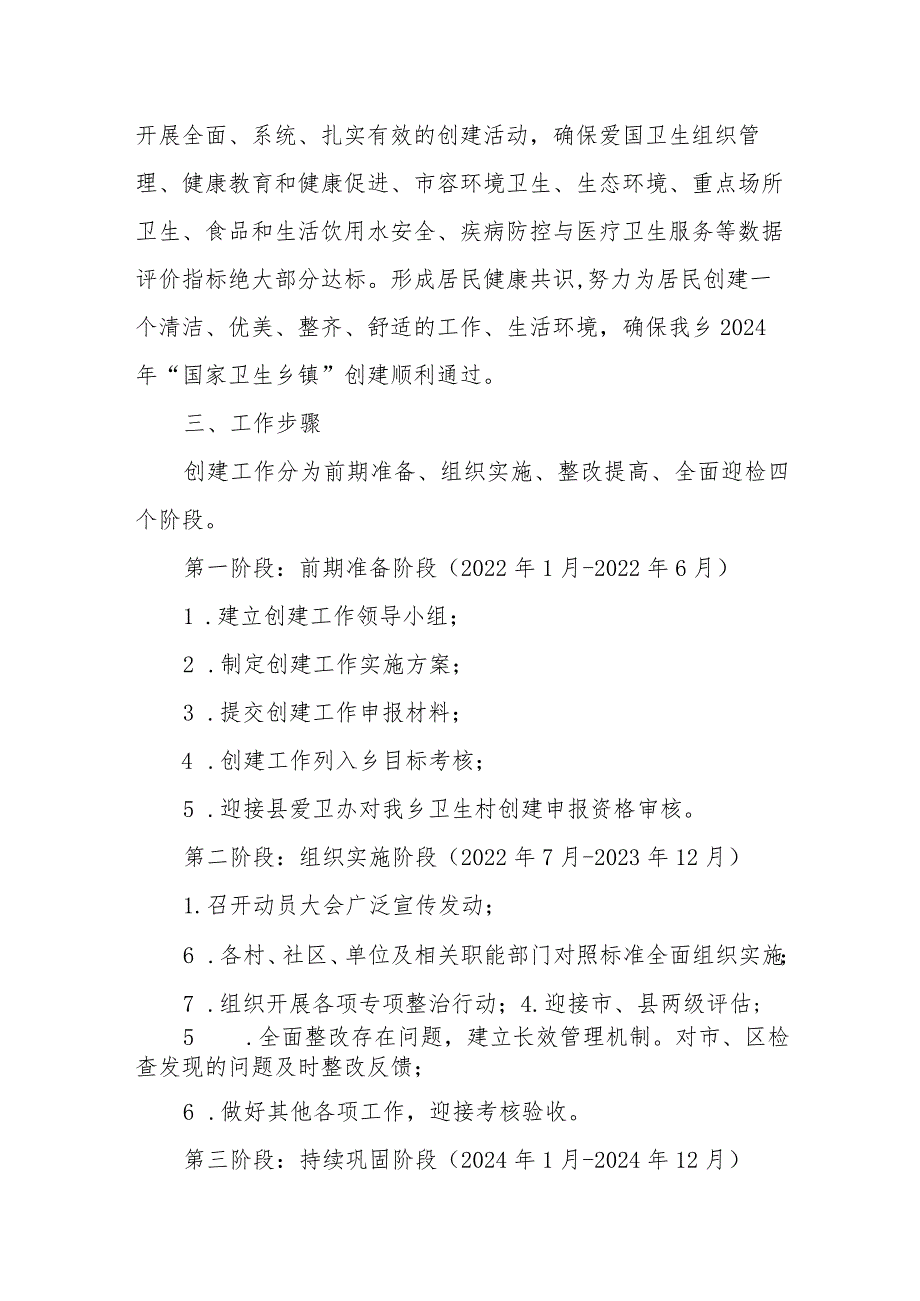 XX乡2022-2024年创建国家卫生乡镇工作实施方案.docx_第2页