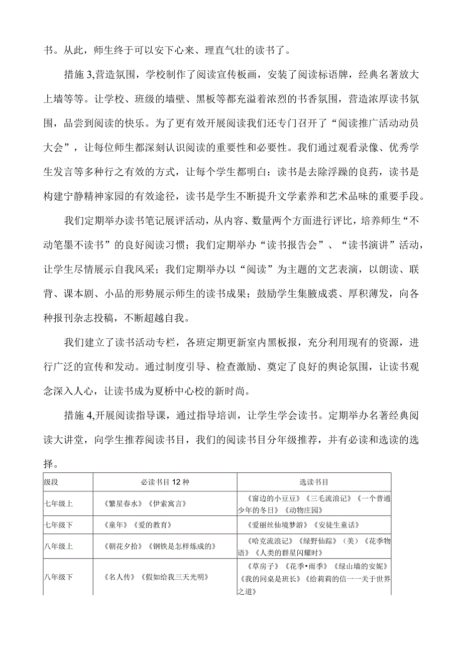 夏桥镇中心学校阅读开展情况的汇报材料.docx_第3页