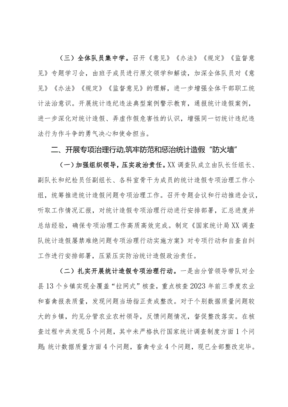 防范和惩治统计造假、弄虚作假工作情况报告.docx_第2页