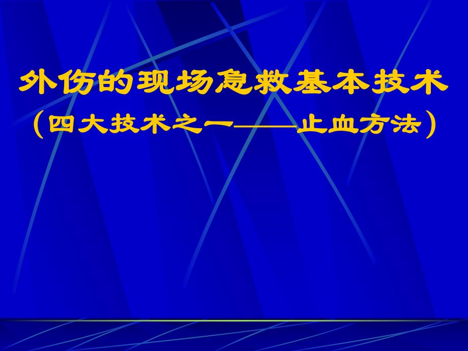 [医药卫生]外伤的现场急救基本技术止血.ppt_第1页