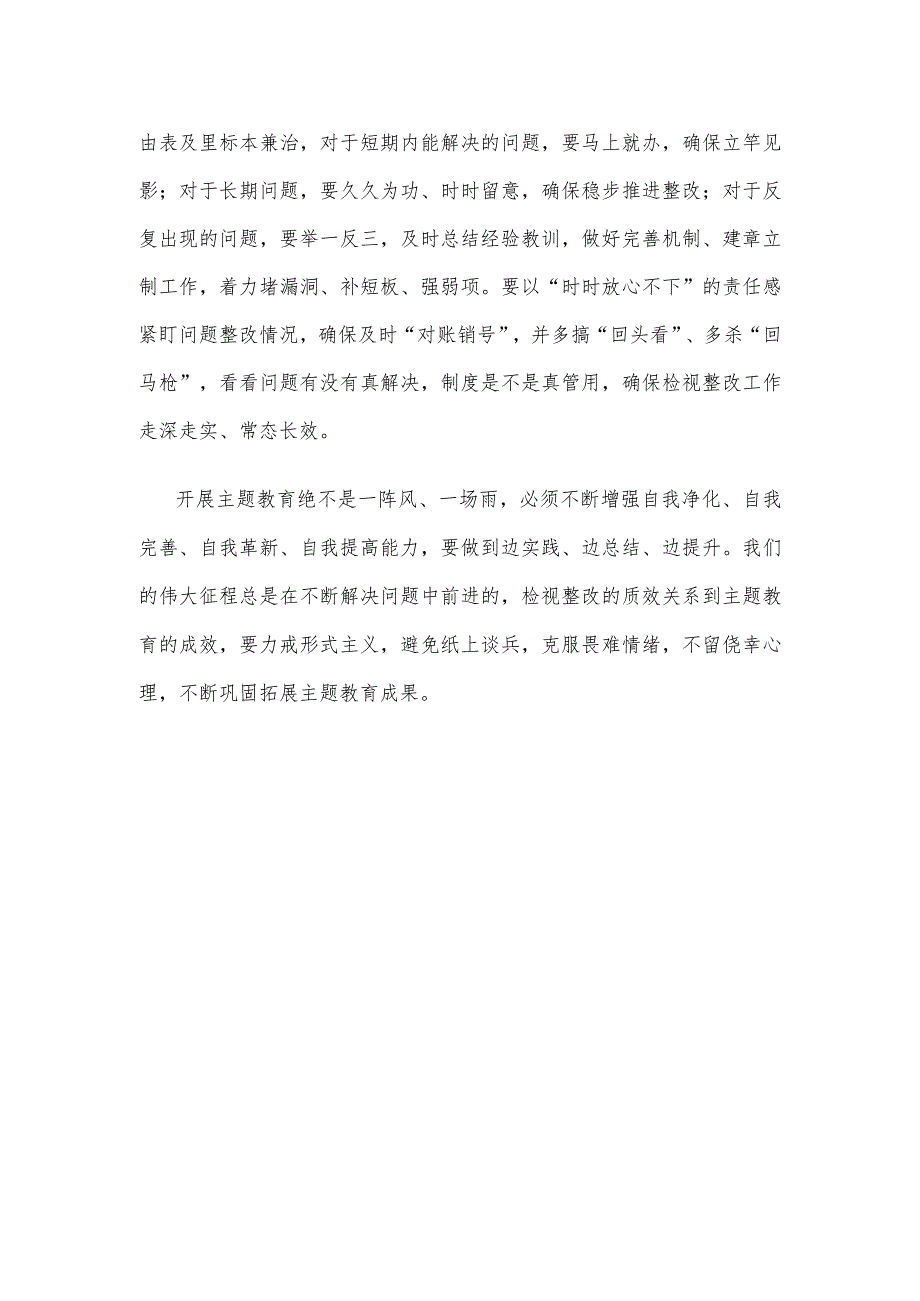 第二批主题教育将检视整改工作落实到底心得体会发言.docx_第3页