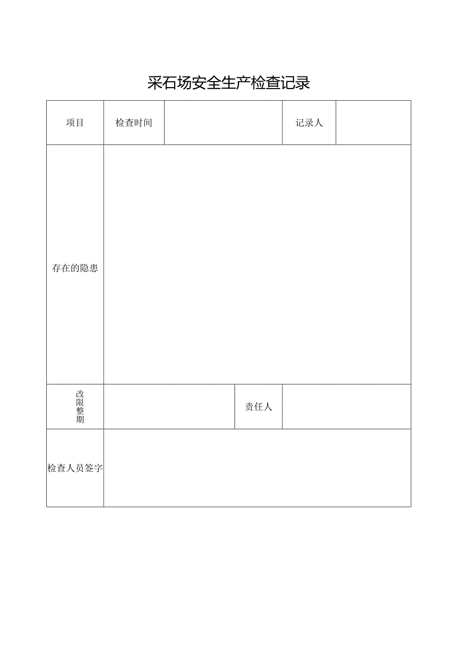 采石场安全生产检查记录.docx_第1页