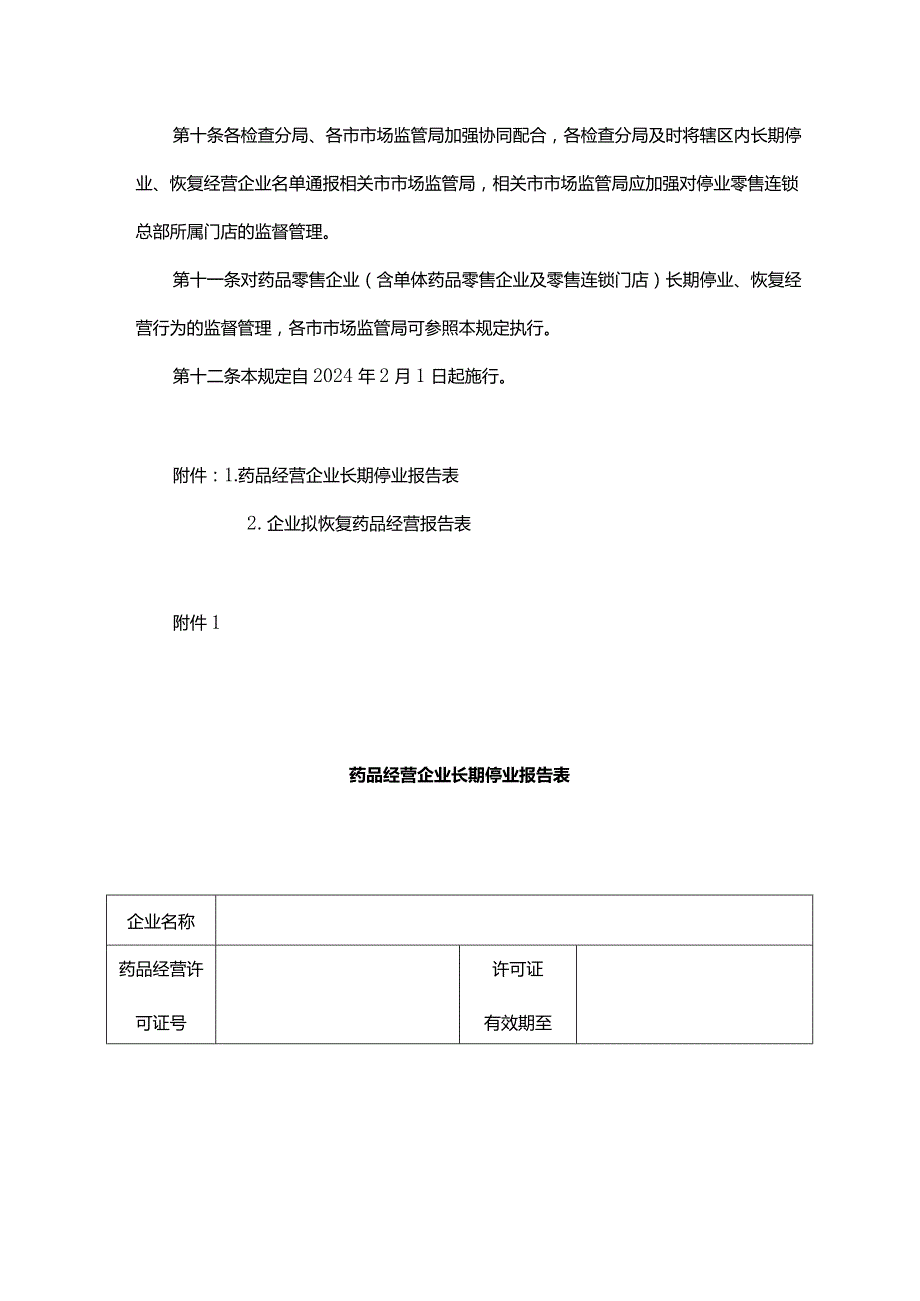 山东省药品经营企业长期停业和恢复经营监督管理规定-全文及解读.docx_第3页