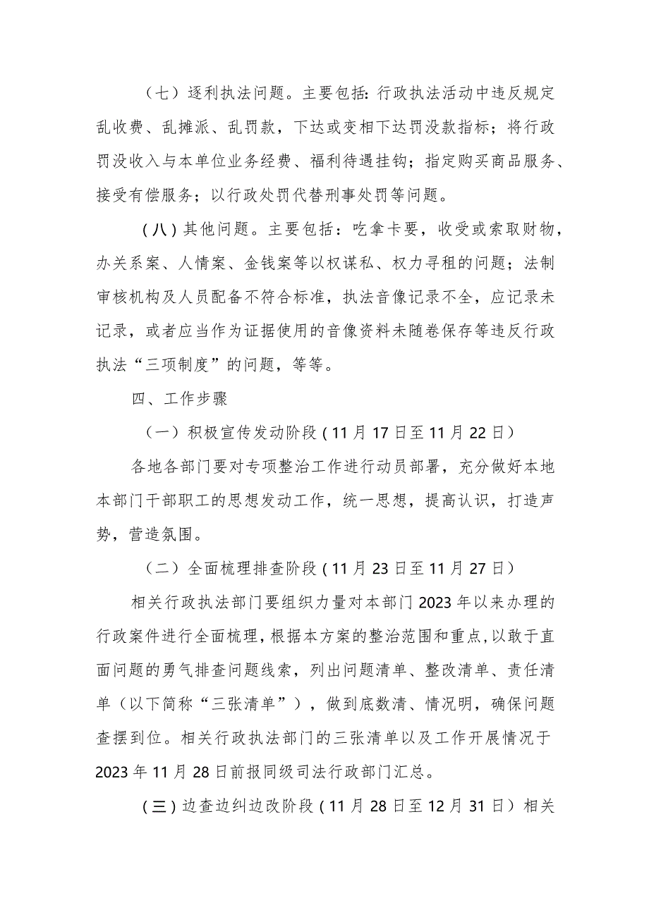 XX市行政执法领域突出问题专项整治工作方案.docx_第3页