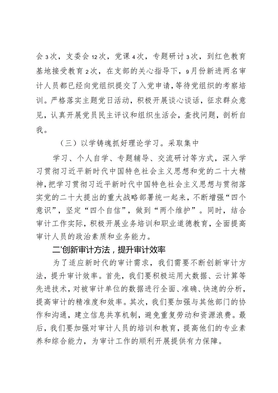 区审计局2023年党建工作总结及下一步工作打算.docx_第2页