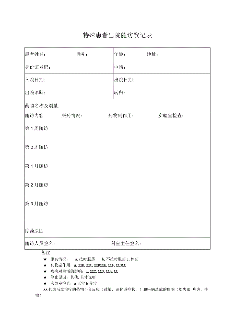 特殊患者出院随访登记表.docx_第1页