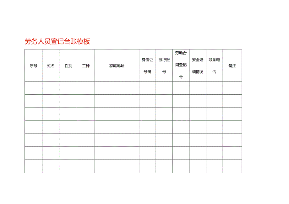 劳务人员登记台账模板.docx_第1页