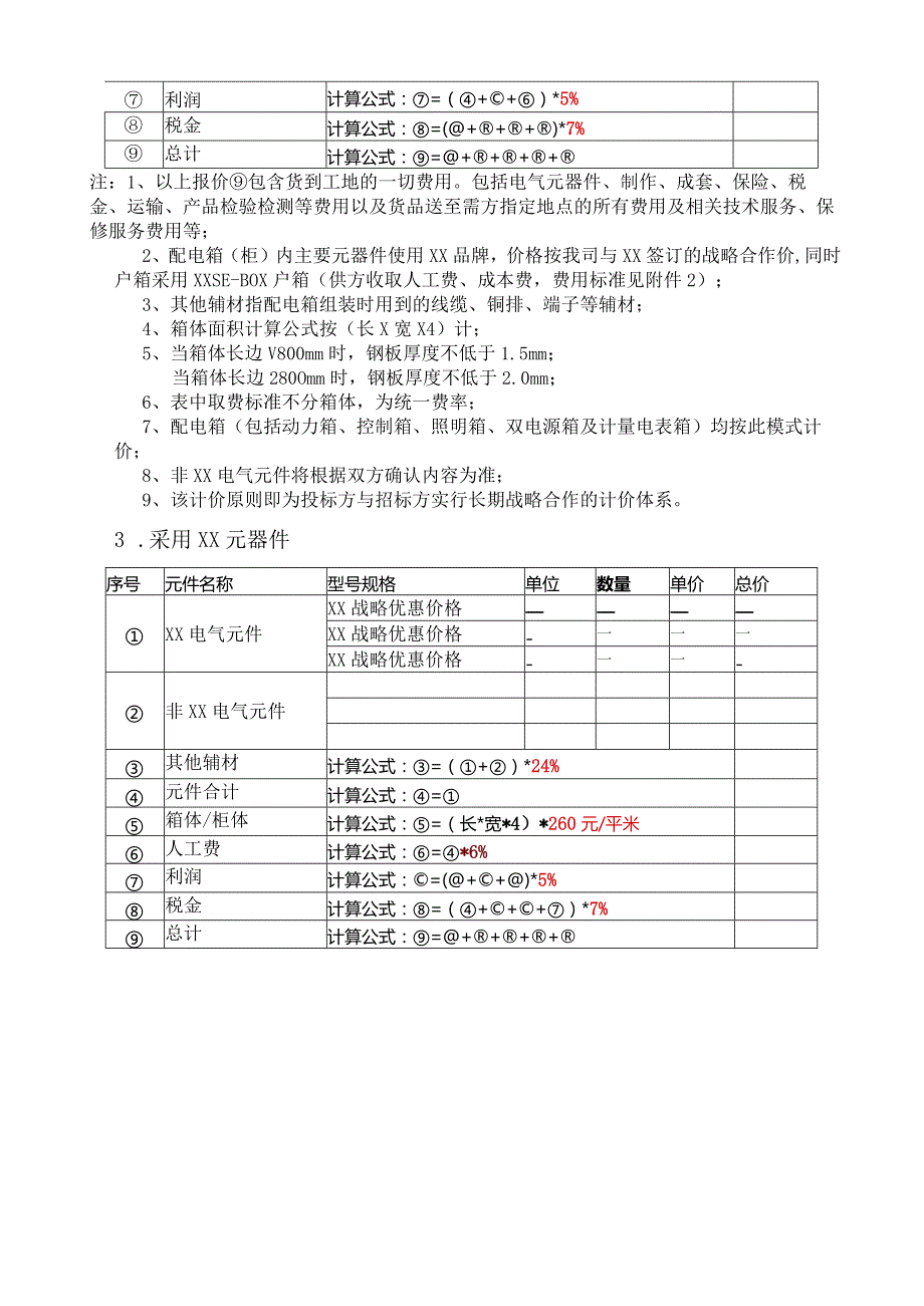 XX电气产品股份有限公司关于配电箱集中采购取费标准的确认函（2023年）.docx_第2页