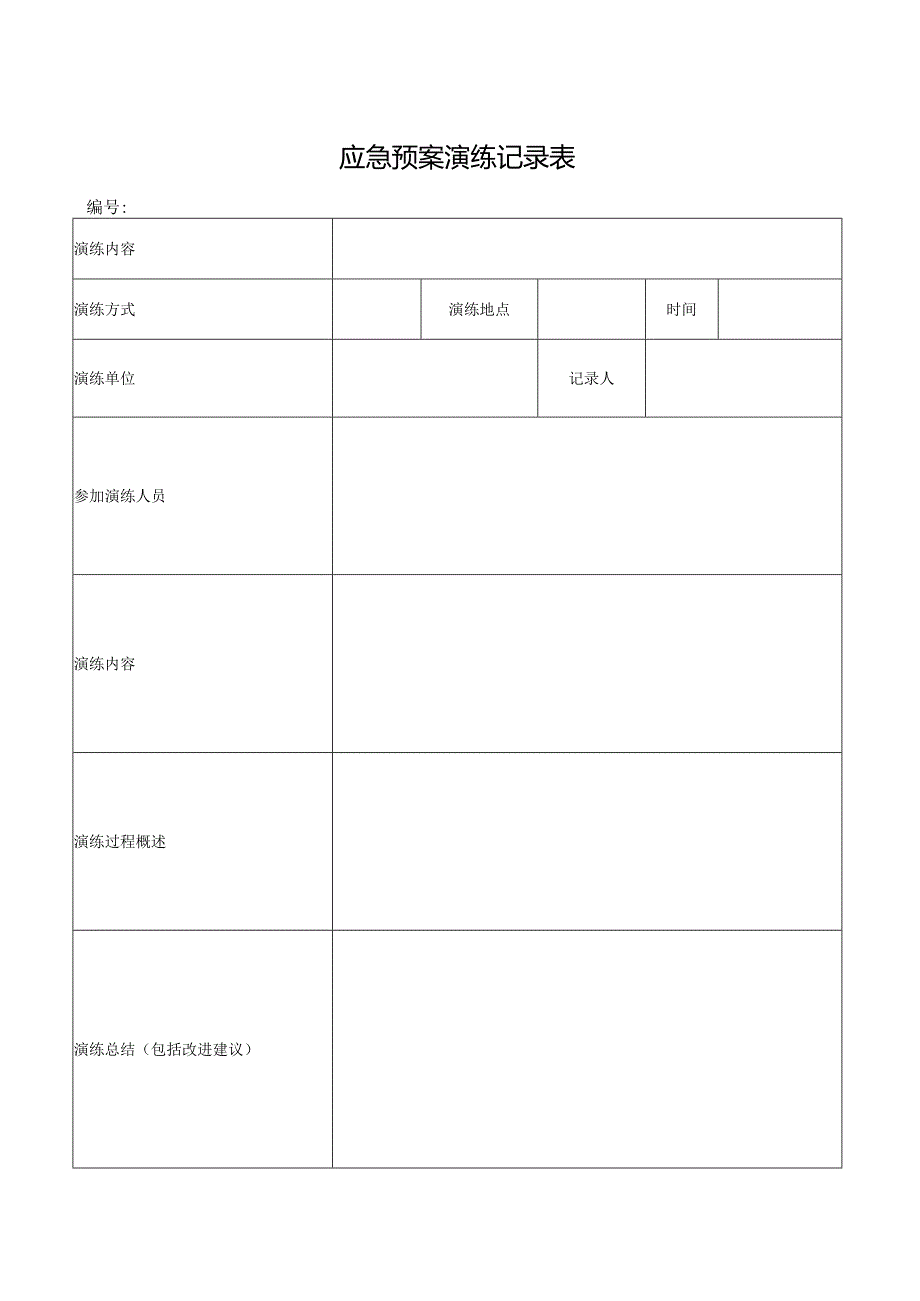 应急预案演练记录表.docx_第1页